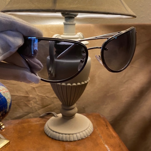 Prada Sunglasses - Silver/Blue to Light Grey Gradient Butterfly (New) - Picture 9 of 11